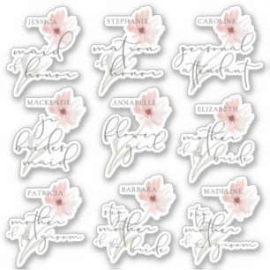 Wedding Bridal Party Entourage Personalised Title