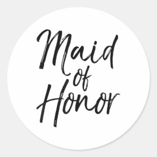 Wedding Bridal Party Gifts For Women Cute Maid Of Classic Round Sticker