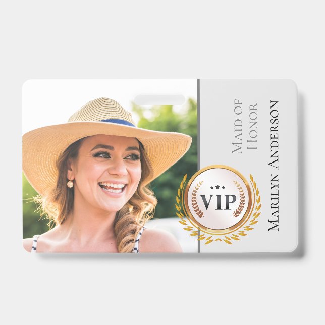 Wedding Bridal Party VIP Badge ID Badge (Front)