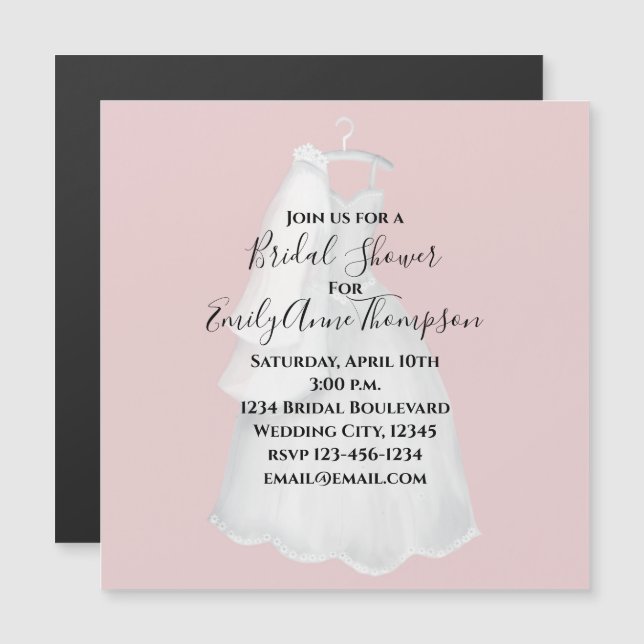 Wedding Bridal Shower Elegant Magnet Watercolor (Front/Back)