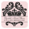 Wedding Bridal Shower Favour Sticker | Pink Black