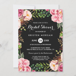 Wedding Bridal Shower Romantic Floral Wreath Wrap Invitation