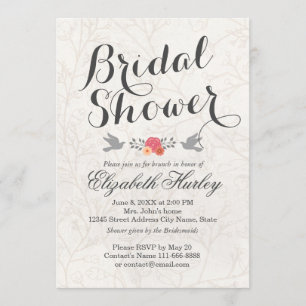 Wedding Bridal Shower Simply White Elegant Floral Invitation