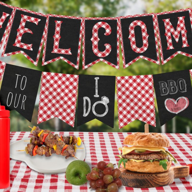 Wedding & Bridal Shower Summer I Do BBQ Party Bunting (Creator Uploaded)