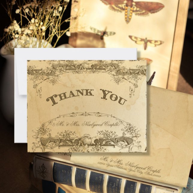 Wedding Bridal Thank You Stationery Vintage Tea  Invitation (Creator Uploaded)