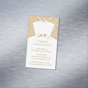 Wedding Bridal White Dress  Magnetic Business Card