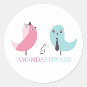 Wedding Bride and Groom Birds Sticker