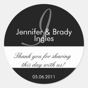 Wedding Bride and Groom Monogram I Favour Sticker
