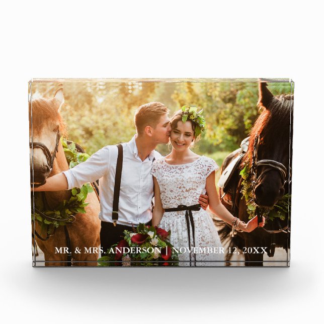 Wedding Bride and Groom Mr. and Mrs. Photo Block (Front)