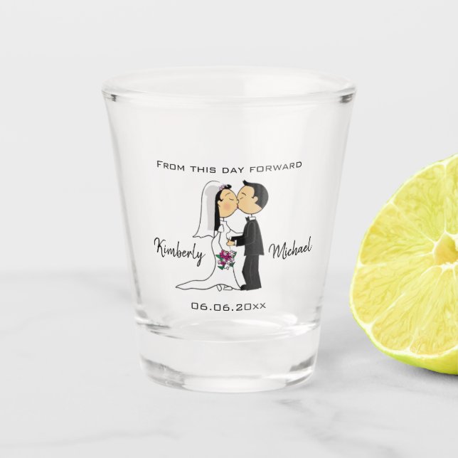 Wedding Bride and Groom Shot Glass (Front)
