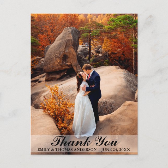 Wedding Bride and Groom Thank You Photo Postcard B (Front)
