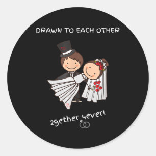 Wedding Bride And Groom Together Forever Classic Round Sticker