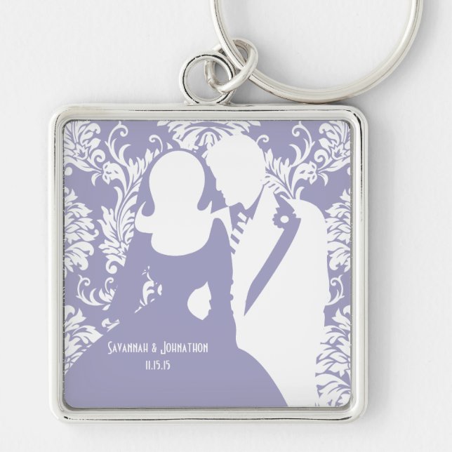 Wedding Bride and Groom you choose Colour Key Chai Key Ring (Front)