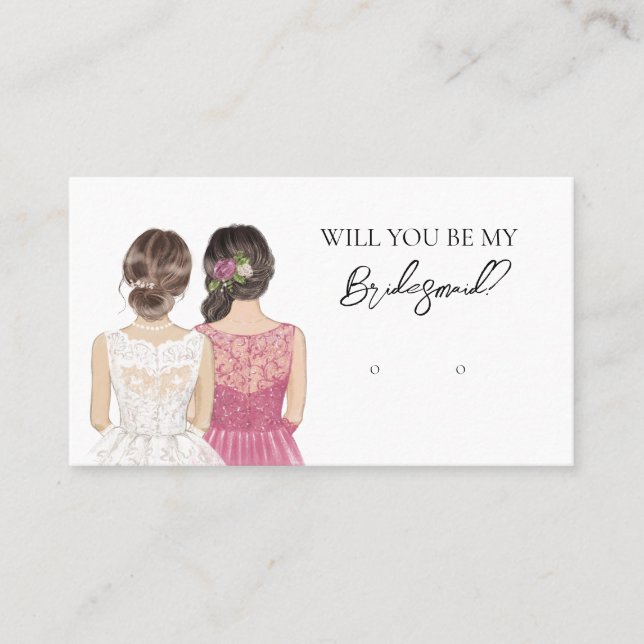 Wedding Bride Bridesmaid Earring Display Card (Front)