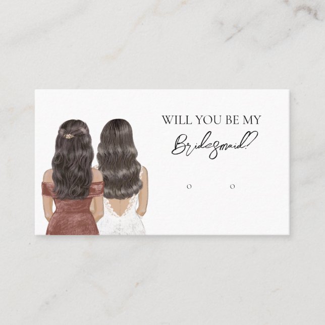 Wedding Bride Bridesmaid Earring Display Card (Front)