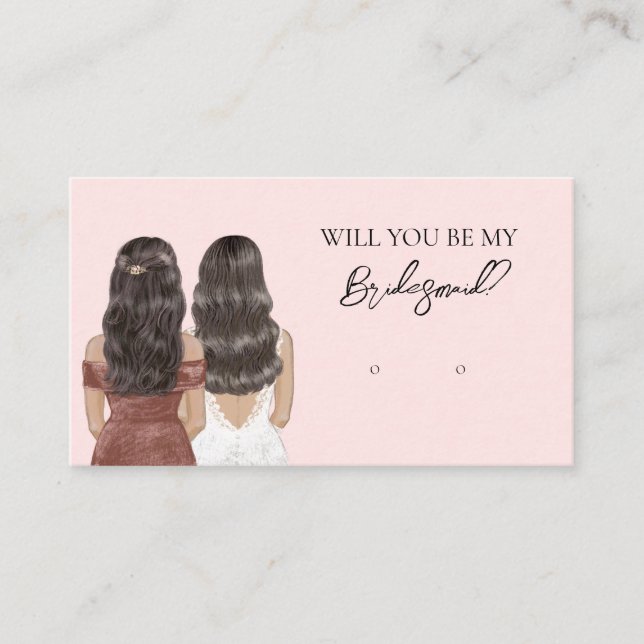 Wedding Bride Bridesmaid Earring Display Card (Front)