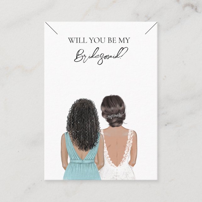 Wedding Bride Bridesmaid Necklace Display Card (Front)