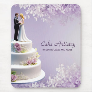 Wedding Bride & Groom Cake Bakery Business Mouse Mat