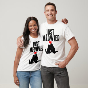WEDDING BRIDE GROOM CAT T-shirts
