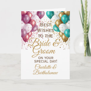 Wedding Bride & Groom Congratulations Card