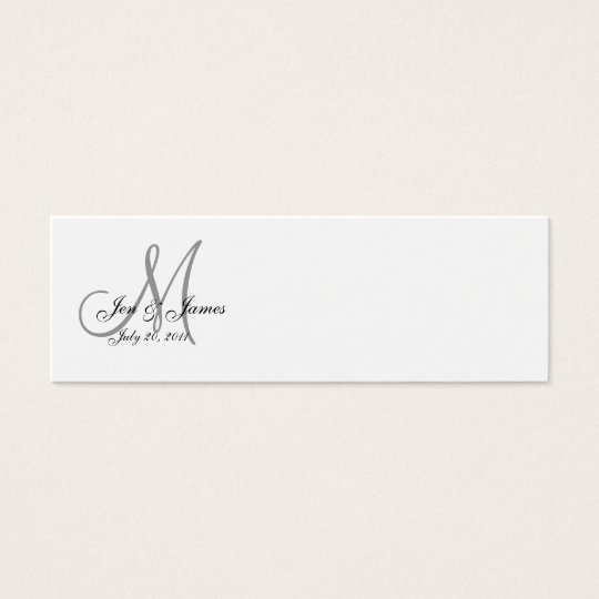 Wedding Bride Groom Date Monogram Profile Card