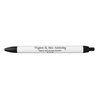 Wedding Bride Groom Guest Gift Black Ink Pen