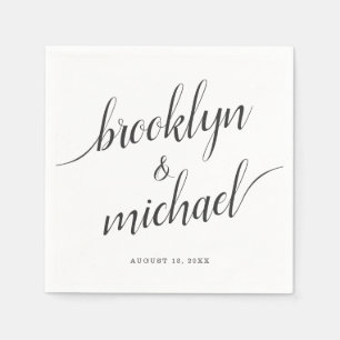 Wedding Bride & Groom Handwritten Calligraphy Napkin