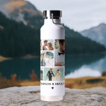 WEDDING Bride & Groom Multi Photo Collage Modern Water Bottle<br><div class="desc">WEDDING Bride & Groom Multi Photo Collage Modern Insulated Water Bottle features a photo collage of nine of your favourite photos. Personalised with your custom text or your personalised name in modern white script. Perfect for weddings, bride and groom, engagement, anniversary, honeymoon and more. PHOTO TIP: centre your photos before...</div>