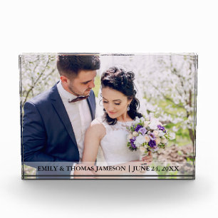 Wedding Bride & Groom Name Date Photo Block