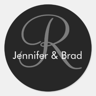 Wedding Bride Groom Names Monogram R Sticker
