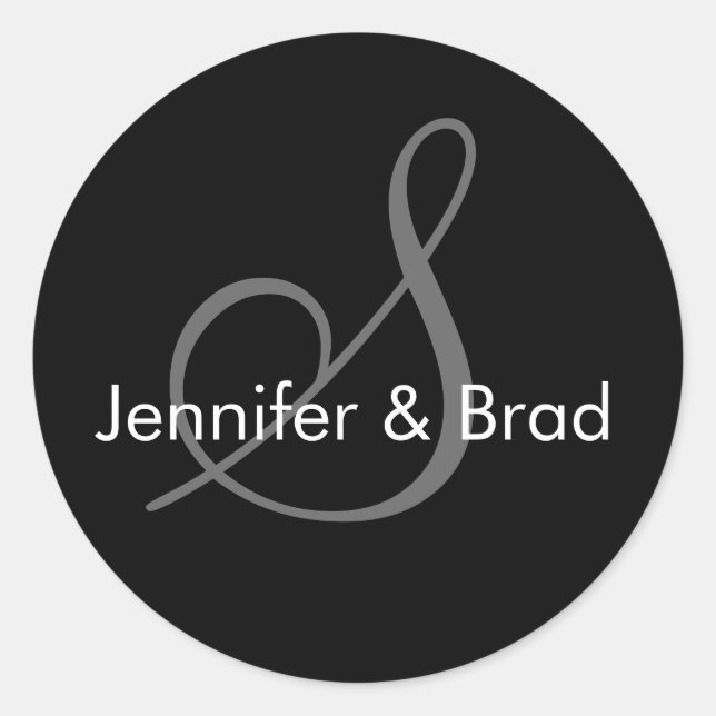 Wedding Bride Groom Names Monogram S Sticker (Front)