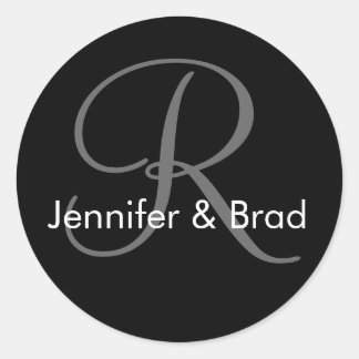 Wedding Bride Groom Names Monogram Sticker