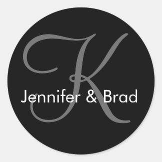 Wedding Bride Groom Names Monogram Sticker