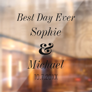 Wedding Bride Groom Newlyweds  Window Cling