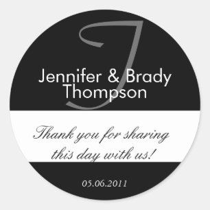 Wedding Bride & Groom Thank You Favour Sticker