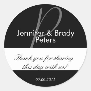 Wedding Bride & Groom Thank You Favour Sticker