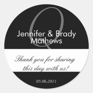 Wedding Bride & Groom Thank You Favour Sticker