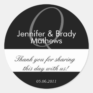 Wedding Bride & Groom Thank You Favour Sticker