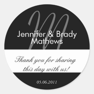 Wedding Bride & Groom Thank You Favour Sticker