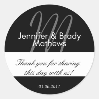 Wedding Bride & Groom Thank You Favour Sticker