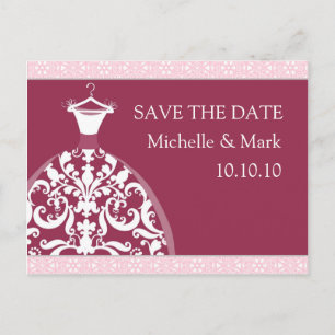 Wedding Bride save the date Happy Red card