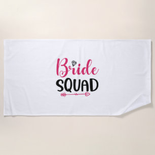 Wedding Bride Squad Beach Towel