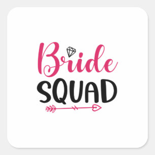 Wedding Bride Squad Square Sticker