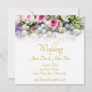 Wedding - bride with colourful wedding bouquet card