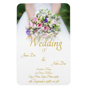 Wedding - bride with colourful wedding bouquet magnet