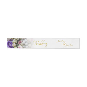 Wedding - bride with colourful wedding bouquet wrap around label