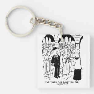 Wedding - Bridegroom Practical Joke Cartoon Key Ring