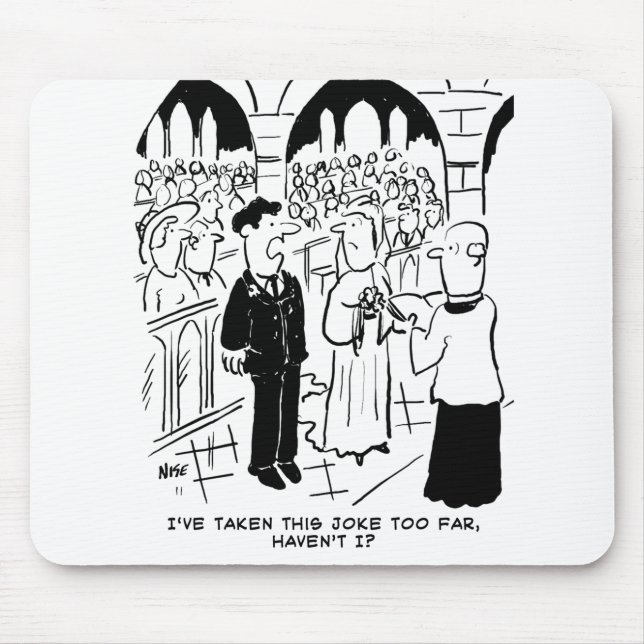 Wedding - Bridegroom Practical Joke Cartoon Mouse Mat (Front)