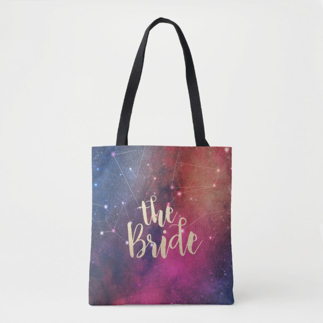 Wedding Brides Gorgeous Star Nebula Constellations Tote Bag (Front)