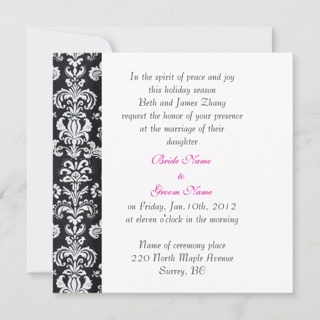 wedding, bride's parents invitation. invitation (Front)